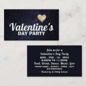 Moon Heart, Valentijnsdag Party Ticket Invite (Voorkant / Achterkant)