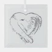Moon Hearts Love Glass Ornament (Voorkant)