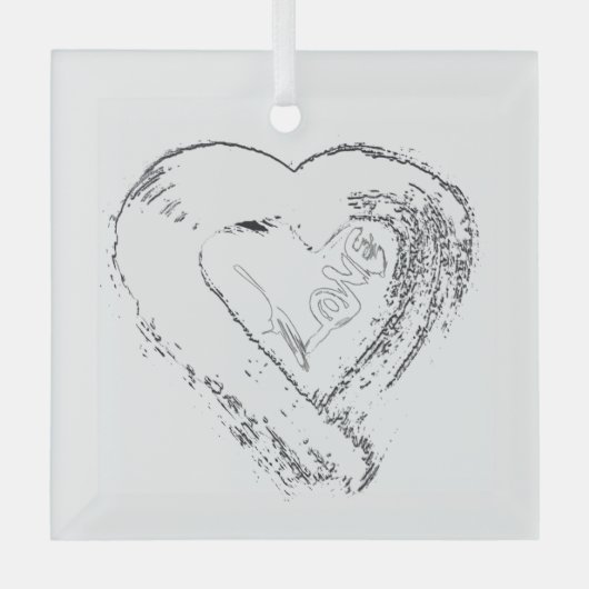 Moon Hearts Love Glass Ornament (Voorkant)