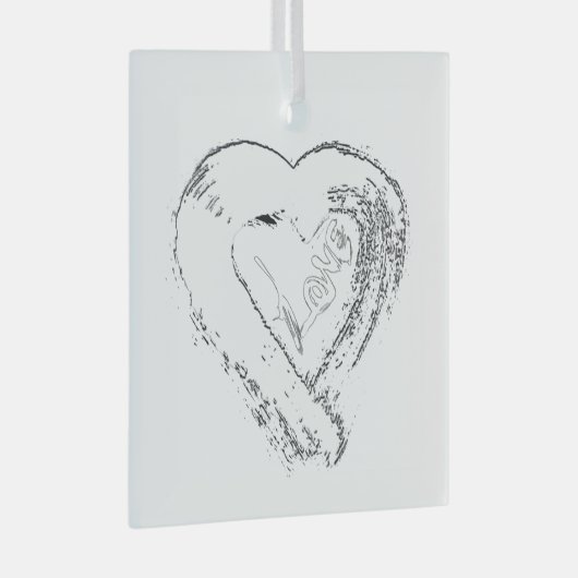 Moon Hearts Love Glass Ornament (Voorkant Rechts)