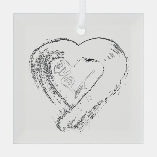 Moon Hearts Love Glass Ornament (Achterkant)