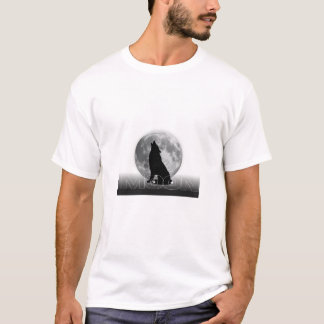Moon Howl – Mystical Wolf Silhouette Graphics  T-shirt