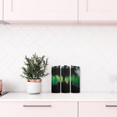 Moon Howling Wolf Silhouette onder de boom Thermosbeker