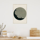 Moon Illustration  Japanse kunst Poster (Keuken)