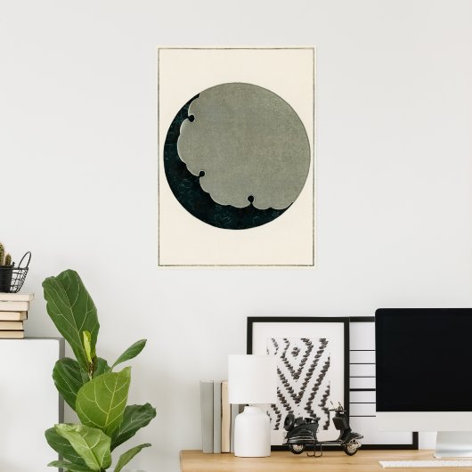 Moon Illustration Japanse kunst Poster (Thuiskantoor)