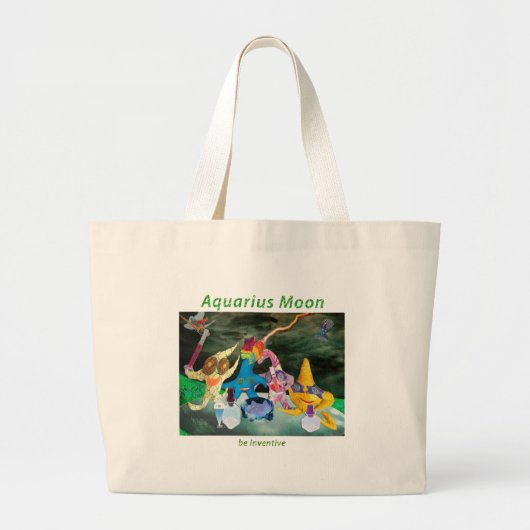 Moon in Aquarius Grote Tote Bag (Voorkant)