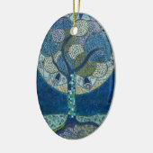 "Moon in Bloom" (schilderij) Keramisch Ornament (Links)