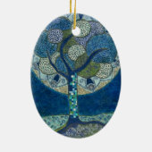 "Moon in Bloom" (schilderij) Keramisch Ornament (Achterkant)