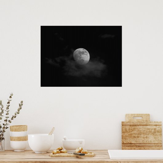 Moon in Clouds Poster (Keuken)