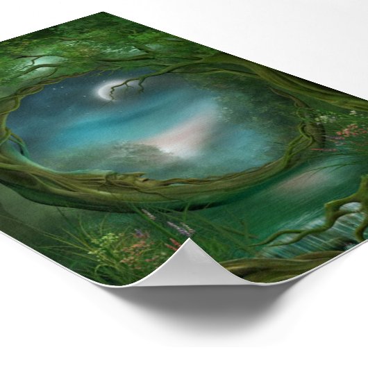 Moon in de Trees Poster (Hoek)