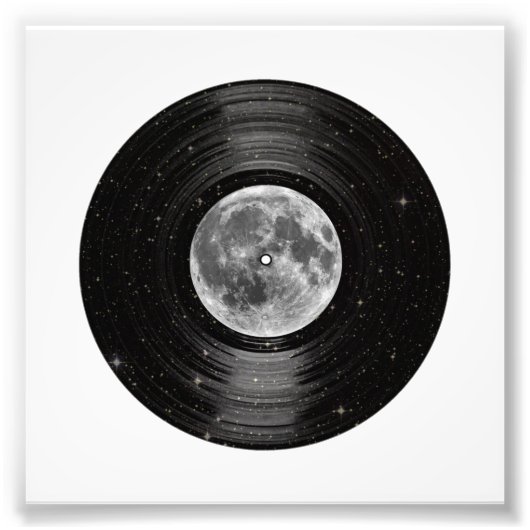 Moon in Space Vinyl LP Record Foto Afdruk (Voorkant)
