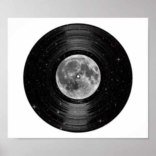 Moon in Space Vinyl LP Record Poster (Voorkant)