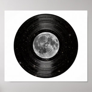 Moon in Space Vinyl LP Record Poster