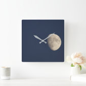 Moon in the Early Evening Vierkante Klok (Huis)