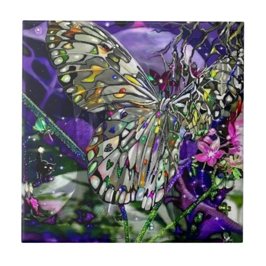 Moon Influence Butterfly Tegeltje (Voorkant)