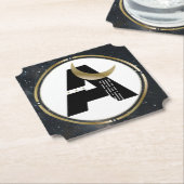 Moon Initiaal A in het Onderzetter van de papierpa (Gekanteld)