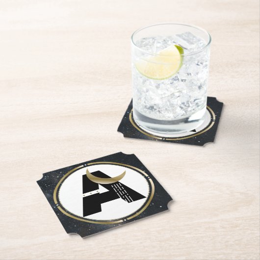 Moon Initiaal A in het Onderzetter van de papierpa (Insitu)