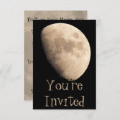 Moon Invitations Gepersonaliseerde Moon RSVP-kaart Kaart (Voorkant / Achterkant)