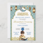 Moon Islamitische Jongen Bismillah Ceremonie Kaart (Voorkant)