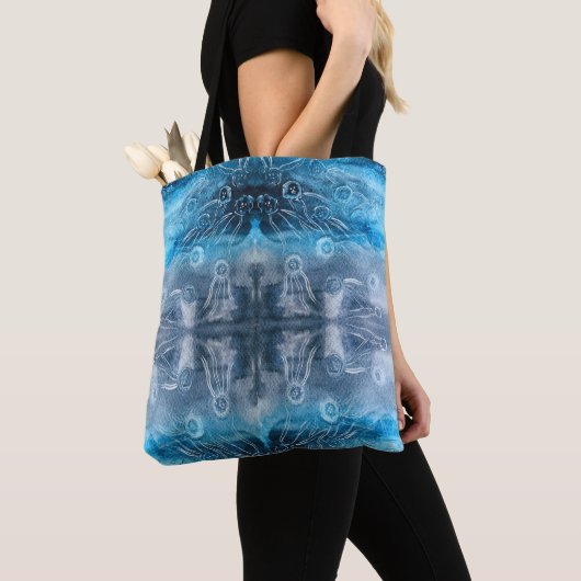 Moon jellyfish batik print tote bag (Dichtbij)