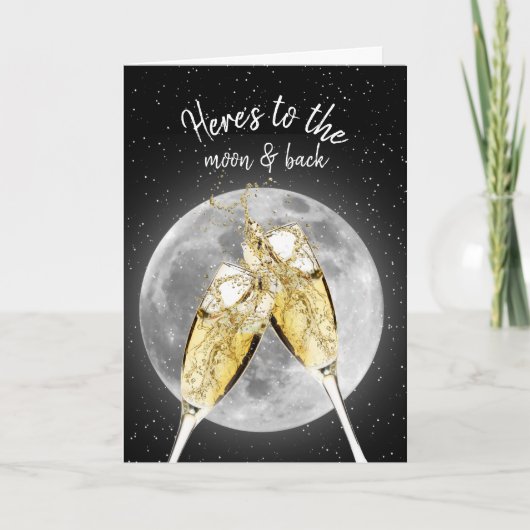 Moon Jubileum Champagne Toast Card Kaart (Voorkant)