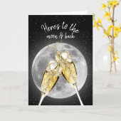Moon Jubileum Champagne Toast Card Kaart (Gele Bloem)