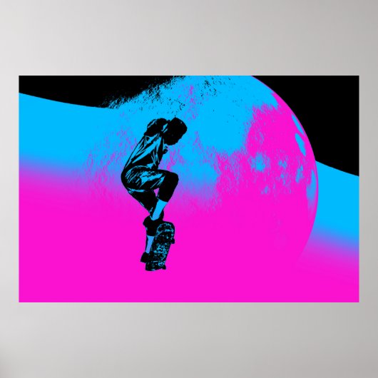 Moon Jumping- Skateboarder Poster (Voorkant)