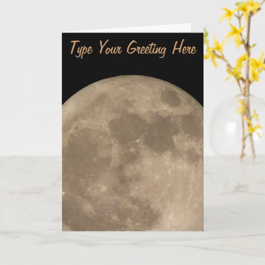 Moon Kaart Romantic Full Moon Custom Wenskaart (Gele Bloem)
