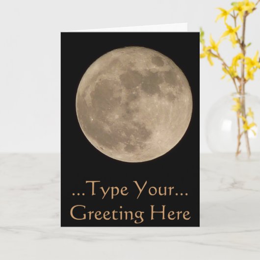 Moon Kaart Romantic Full Moon Custom Wenskaart (Gele Bloem)