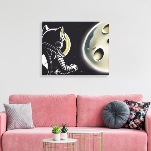 Moon-Kat Canvas Afdruk (Insitu (Woonkamer))