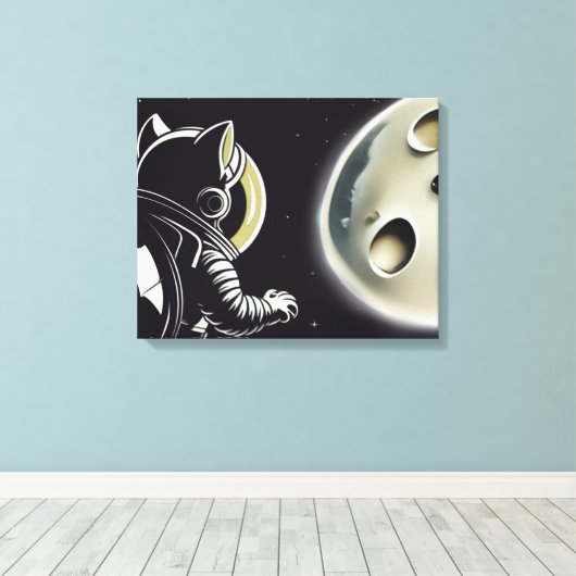 Moon-Kat Canvas Afdruk (Insitu (Houten vloer))