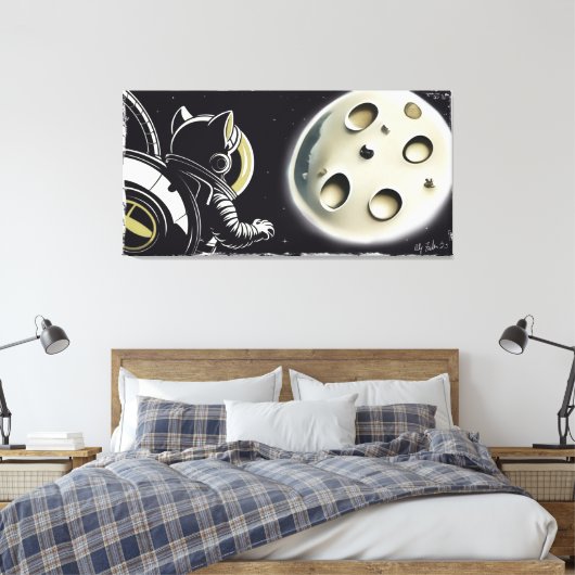 Moon-Kat Canvas Afdruk (Insitu (Slaapkamer))