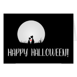 Moon, Katten in Liefde, Halloween Wenskaart