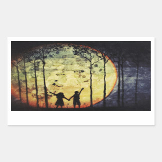 Moon Kinderen Rechthoekige Sticker
