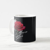 Moon Kiss Red Rose Romantic Gift Koffiemok (Voorkant links)