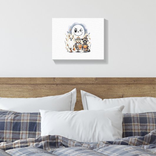 Moon Knight Raccoon Halloween Canvas Afdruk (Insitu (Slaapkamer))
