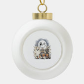 Moon Knight Raccoon Halloween Keramische Bal Ornament (Voorkant)