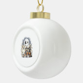 Moon Knight Raccoon Halloween Keramische Bal Ornament (Rechts)