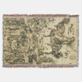 MOON LADY Antiek Zwart Wit Astrologie Tekening Deken (Voorkant)