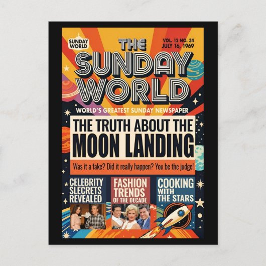 Moon Landing, 1969, Briefkaart (Voorkant)