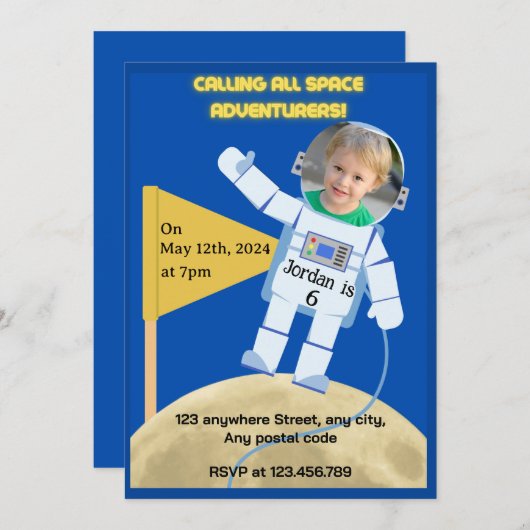 Moon landing Astronaut Kaart (Voorkant / Achterkant)