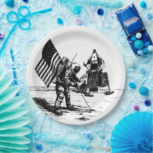 Moon Landing Papieren Bordje (Feest)