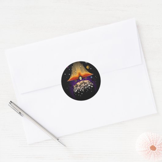 Moon Landing  Ronde Sticker (Envelop)