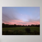 Moon Landscape Bright Clouds Fotografie Poster (Voorkant)