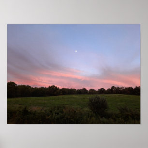 Moon Landscape Bright Clouds Fotografie Poster