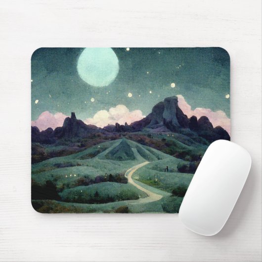 Moon Landscape Fantasy Muismat (Met muis)