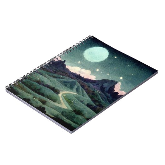 Moon Landscape Fantasy Notitieboek (Linkerzijde)