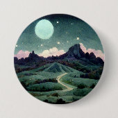 Moon Landscape Fantasy Ronde Button 7,6 Cm (Voorkant)