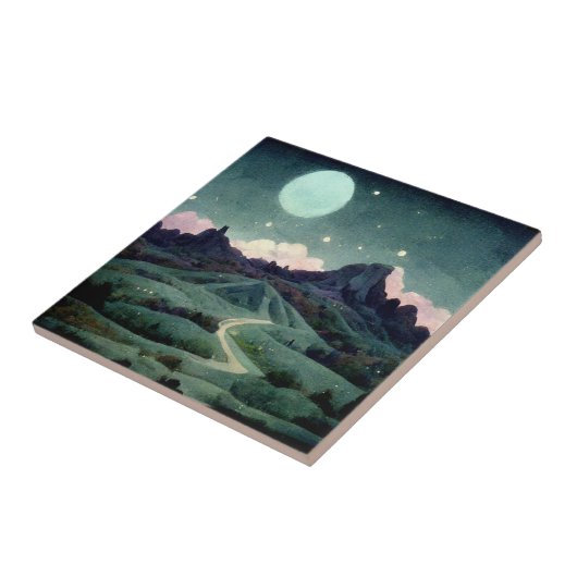 Moon Landscape Fantasy Tegeltje (Zijkant)