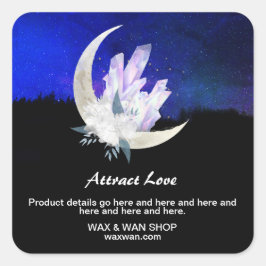 *~* Moon Landscape Floral AP24 Inttions Crystals Vierkante Sticker
